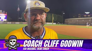 ECU Baseball Coach Cliff Godwin after the series win over USF [upl. by Calida118]