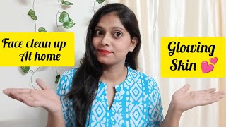 face clean up for Beginners at home  skincare skincareroutine youtube delhikibindassladki [upl. by Llevart]