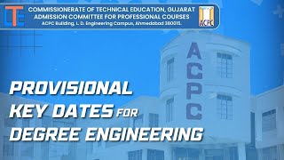 ACPC BE BTech  Know Detailed Schedule of Degree Engineering BE BTech Admission 202425 [upl. by Ynnaj]