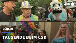 Hunderttausende feiern und demonstrieren beim CSD in Berlin  AFP [upl. by Lucais898]