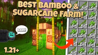 Minecraft 121 Simple BEST BambooSugarcane Farm  No Observers  Java amp Bedrock [upl. by Reiners736]