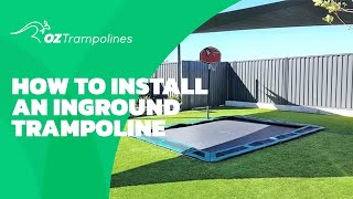 rectangular in ground trampoline install [upl. by Ediva]