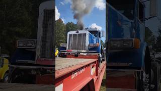 Unleashing A Beastly Peterbilt Hood Stacked Behemoth pullingsemi [upl. by Dyanna]