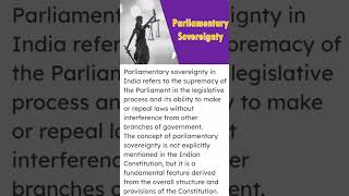 Parliamentary Sovereignty in India  parliament  shorts  CMLA [upl. by Akkim]