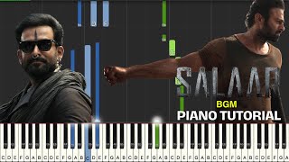 Salaar BGM  Sound of Salaar Piano Tutorial  Prabhas  Prithviraj [upl. by Drofub]