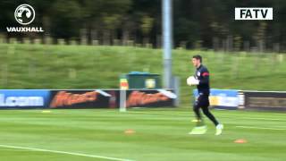 The England Goalkeeper Crossbar Challenge [upl. by Nellda]