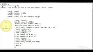 Java  Swing class JWindow  add ActionListener  CodeLearning [upl. by Schulze]