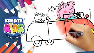 PEPPA PIG  In macchina In the car Disegni da Colorare  Coloring Pages [upl. by Ednihek]