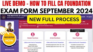 How to Fill CA foundation September 2024 Exam form  CA foundation September 2024 Exam Form process [upl. by Collie]