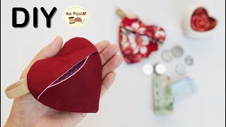 EP1 Valentine Gift ideas  DIY Cute Heart Pouch [upl. by Sydney]