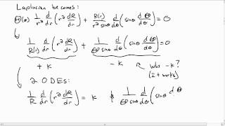 Separation of Variables  Spherical Coordinates Part 1 [upl. by Blakely]