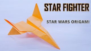 How to make a starfighter origami  Origami star wars ships easy [upl. by Assennav334]