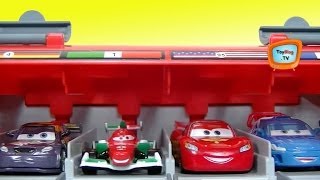 Cars 2 Race Launcher Toys World Grand Prix Race Launcher Races 10 Disney Cars Playset [upl. by Sanger856]