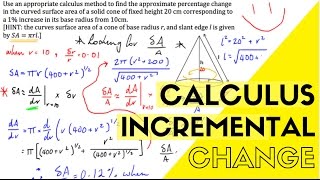 CALCULUS Incremental Change  Percentage Change [upl. by Akemak651]