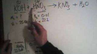 GCSE Titration Calculation KOH  HNO3  KNO3  H2O [upl. by Eylatan]