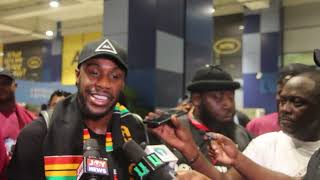 WEST HAM UNITED STRIKER MICHAIL ANTONIO ARRIVES IN GHANA [upl. by Rfinnej]