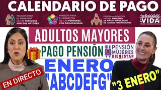 CALENDARIO 📆 ADELANTAN PAGOS ADULTOS MAYORES 65 ENTREGA TARJETA ENERO [upl. by Wendalyn]