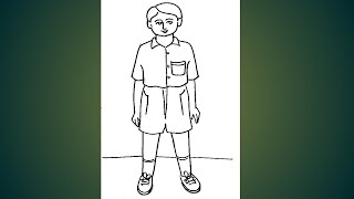 How to draw a boy easy step by stepnewlessonofdrawingyoutubeshortsshort [upl. by Winifred]