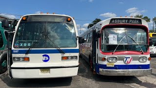 Bus lineup and parade at the 2021 Friends of New Jersey Transit Historical bus festival [upl. by Branden]