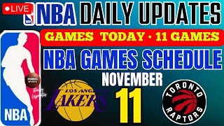 NBA games schedule today November 11 2024 【11 Games】 nba live games daily updates today amp recap [upl. by Norehs]