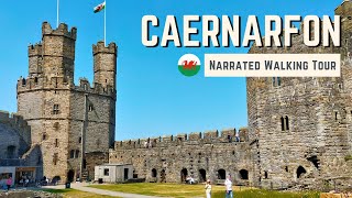 CAERNARFON Wales  4K Narrated Walking Tour  Lets Walk 2023 [upl. by Mapel]