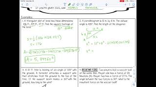 Law of Sines and Cosines Applications [upl. by Norahc808]