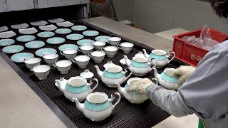 Luxury Teapot and Teacup Manufacturing Process 80 Year Old Korean Ceramic Factory [upl. by Viviane]