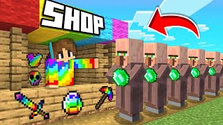 I JUST OPENED A RAINBOW EMERALD STORE in Minecraft [upl. by Kra]