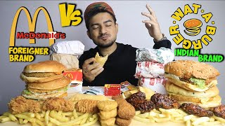 McDonalds vs Wat A Burger  INDIAN BURGER BRAND vs FAMOUS FOREIGN BURGER BRAND  Which One Is Best [upl. by Ecneret]