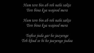 Hum Tere bin Ab reh nahi sakte  Lyrics song [upl. by Giovanna]