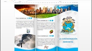 Como hacer un triptico brochure o folleto en word 2013 2016 [upl. by Joelle]