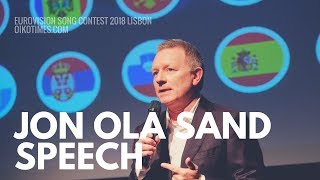 oikotimescom EBUs Jon Ola Sand speech  Eurovision 2018 [upl. by Brace879]