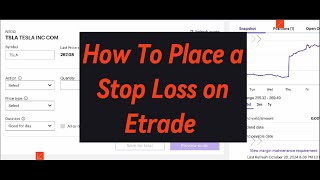 How to Place a Stop Loss Order on Etrade [upl. by Haydon]