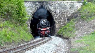 HD 99 222 der Harzer Schmalspurbahnen am ThumkulenTunnel [upl. by Alehcim]