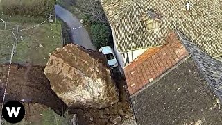 Tragic Moments Shocking Massive Rockfalls amp Landslides Filmed Seconds Before Sudden Disaster [upl. by Ailsun925]