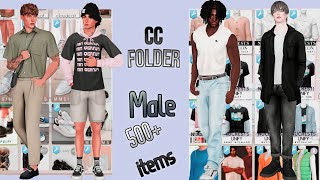 custom content CC FOLDER MALE 🥵 URBAN CASUAL  500 items amp links  the sims 4 [upl. by Klepac34]