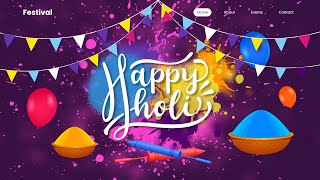 Happy Holi  Parallax Scrolling Website using Html CSS amp Javascript [upl. by Proudfoot]