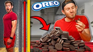 Eating My HEIGHT In Oreo Cookies INSANE Food Challenge [upl. by Ansela423]