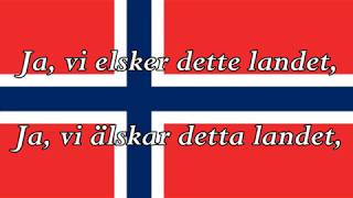 Svensk text  Ja vi elsker dette landet  Norges Nationalsång [upl. by Ecinehs254]