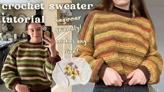 how to crochet a jumper of any size  beginnerfriendly crochet tutorial [upl. by Lew]