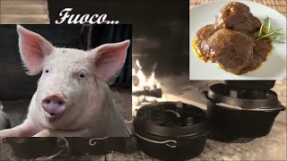 Guance di Maiale e Mele Forno Olandese Dutch Oven Pork Cheeks Apple Gewurztraminer Schweinebäcken [upl. by Jemimah]