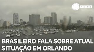 Brasileiro que mora em Orlando fala sobre situação na cidade com a chegada do furacão Milton [upl. by Bascio]