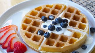 Secret Ingredient for crispy Waffles The Best Waffle recipe ASMR [upl. by Novonod]