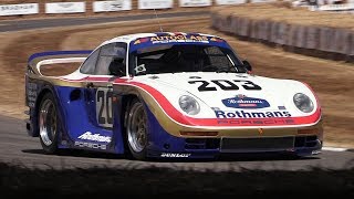 1986 Porsche 961 the only Porsche 959 track race car ever built  Turbo Sounds amp Driving Scenes [upl. by Oeniri]