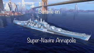 WoW Blitz  SuperNavires  Achat et Bataille en Annapolis  Croiseur Américain Tiers ⭐️ [upl. by Anaicilef]