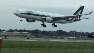 A330 Alitalia  atterraggio  landing  34L Rome Fiumicino Leonardo da Vinci FCO LIRF [upl. by Enneles]