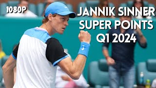 Jannik Sinner  Super Points in 2024 Q1  Staggering Points Compilation HD [upl. by Maure]