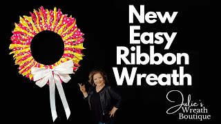 How to Make a Ribbon Wreath  Easy DIY Ribbon Wreath  Easy Wreath Tutorials [upl. by Tracee]