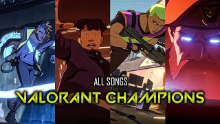 ALL VALORANT CHAMPIONS SONGS 2021  2024 [upl. by Shererd344]