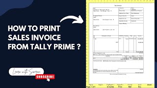 How to PRINT  PREVIEW SALES INVOICE in Tally Prime [upl. by Blakely947]